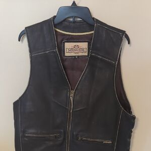Men's Black Motorcycle Vest